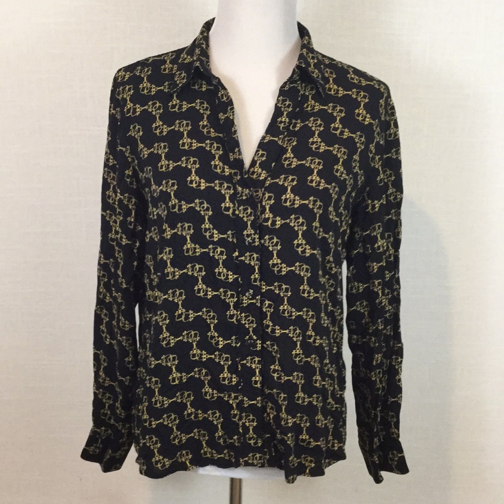 Foxcroft equestrian print button-down - so luxe!